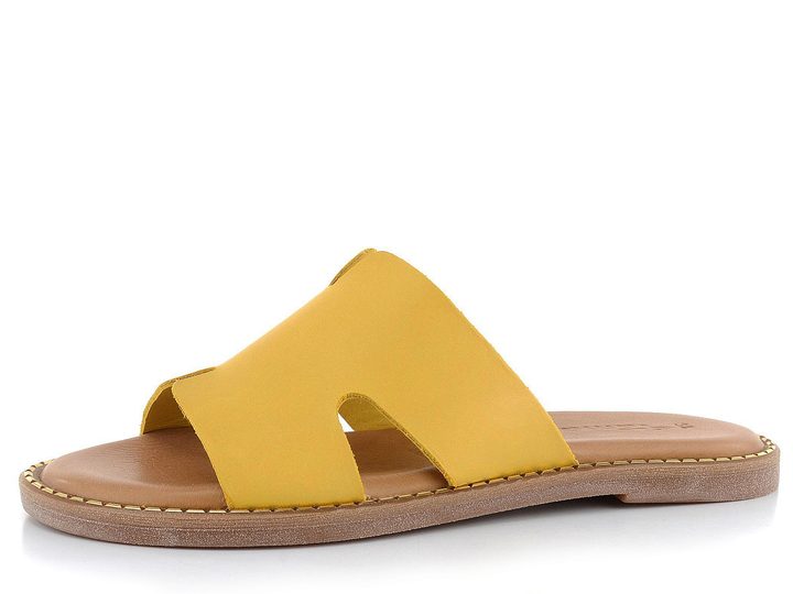 Tamaris žluté kožené pantofle 1-27135-24