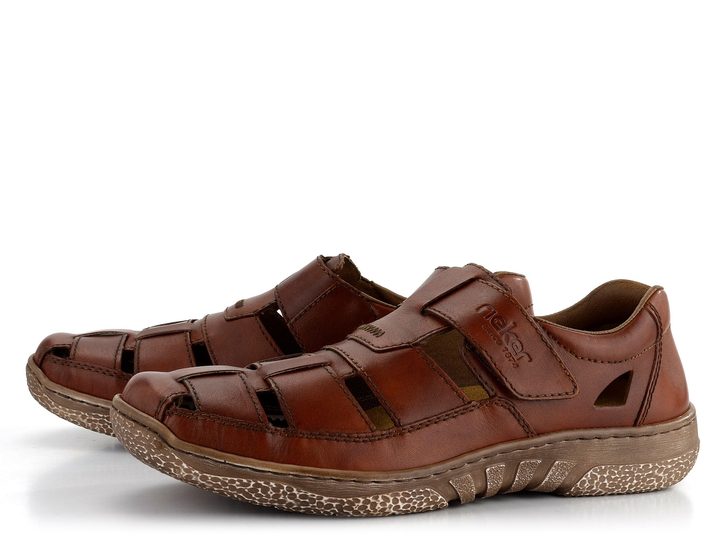 Rieker vzdušné polobotky s páskem na suchý zip hnědé 03578-24