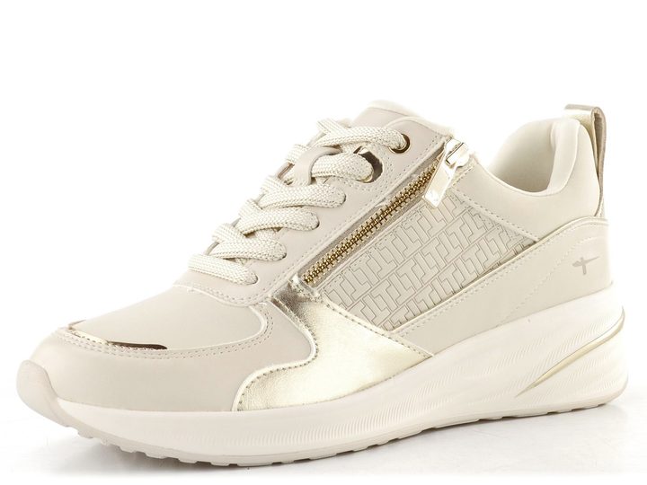 Tamaris tenisky se zipem ivory/gold 1-23754-45