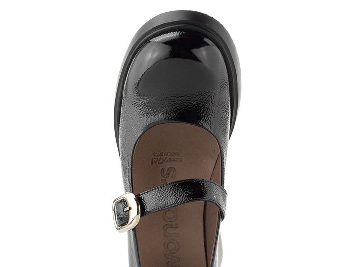 Wonders lakované polobotky na podpatku Negro E-7122