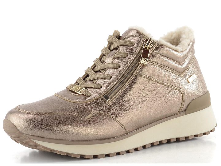 Caprice kotníkové tenisky s membránou taupe metallic 9-26201-43