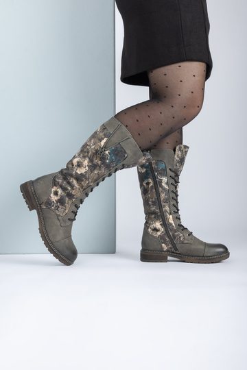 Rieker šnurovacie čižmy s membránou rauch/rauch-multi 94731-90