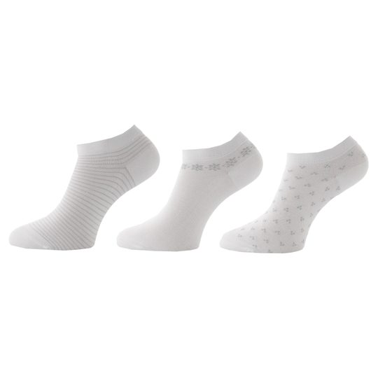 Dámske krátke ponožky biele so vzorom /3 páry