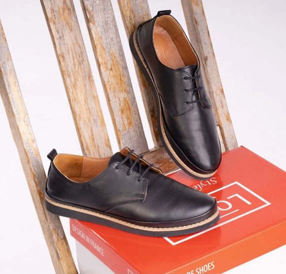 Looke hladké polobotky Leona dark black  L0687_24