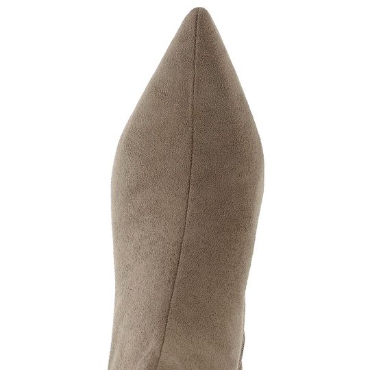Tamaris elegantní textilní kotník na podpatku taupe 1-25383-47