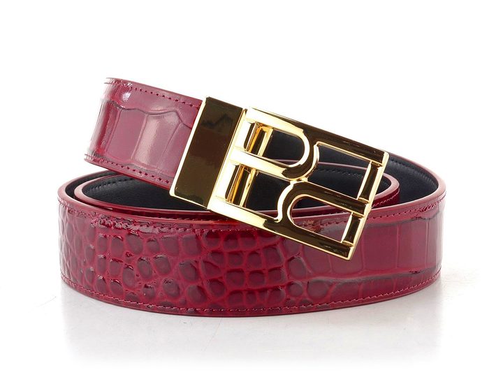 Högl dámský luxusní kožený opasek cabernet/schwarz 0-156017-4401