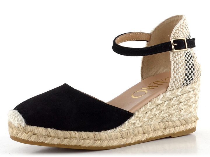 Gaimo sandály s plnou patou a klínkem Robi pesca baby negro