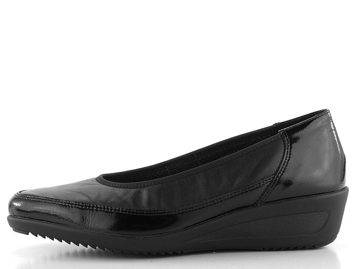 Ara širší lodičky na klínu s lakem Schwarz Zürich 12-40617-25