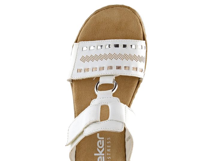 Rieker biele šľapky s upínacími pásikmi V0636-80