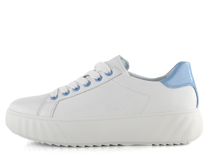 Ara širší polobotky na platformě Monaco Weiss/Azzuro 12-46523-95