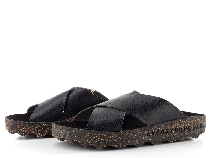 Asportuguesas černé pantofle P018276000