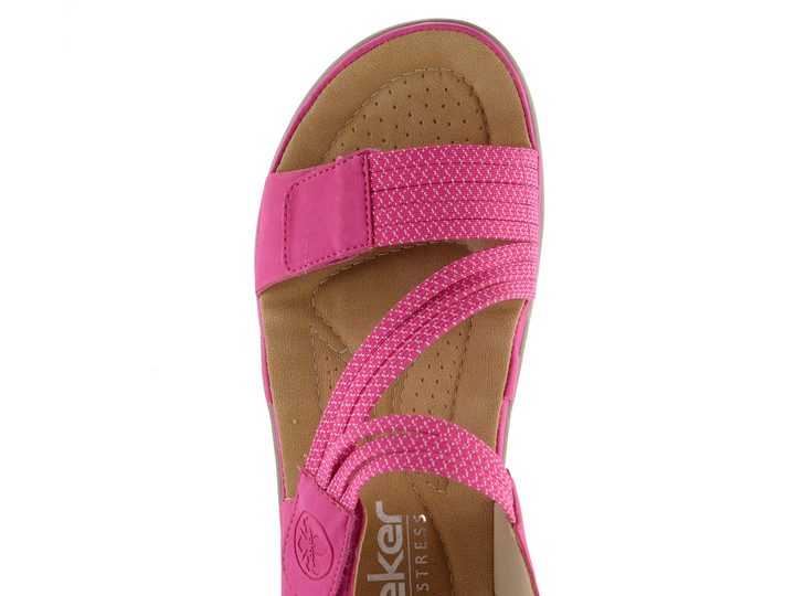 Rieker růžové sandály s gumičkami 64870-31