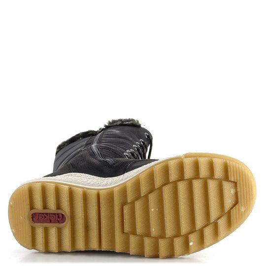 Rieker šnurovacie čižmy s membránou čierne Y4760-00