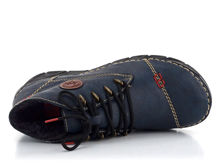 Rieker šněrovací kotník s kontrastním šitím 55002-14