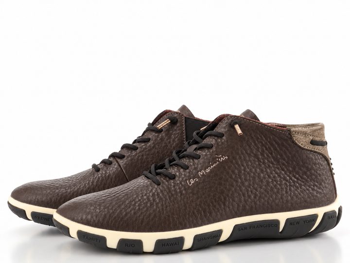 TBS kožený kotník Jesmini chocolat+bronze M7M65