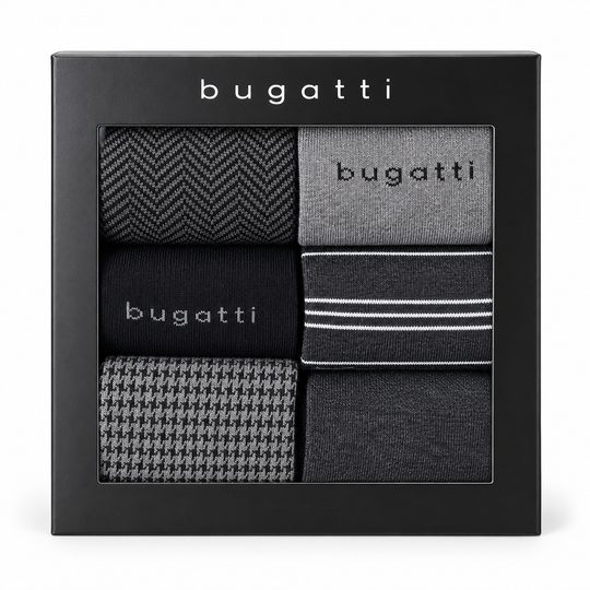 Bugatti pánské ponožky šedé 6pack/box 61156X-610