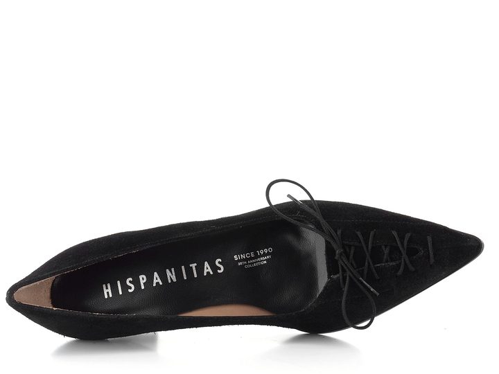 Hispanitas semišové lodičky s mašličkou Paris black HI264951