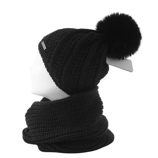 Voxx pletená kruhová šála s merino vlnou Minor černá 121084