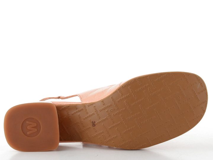 Wonders lakované lodičky se širokým podpatkem a volnou patou melon D-2401