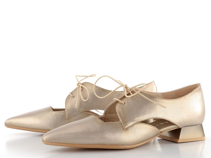 Hispanitas otevřené šněrovací polobotky na podpatku Cava HV253858