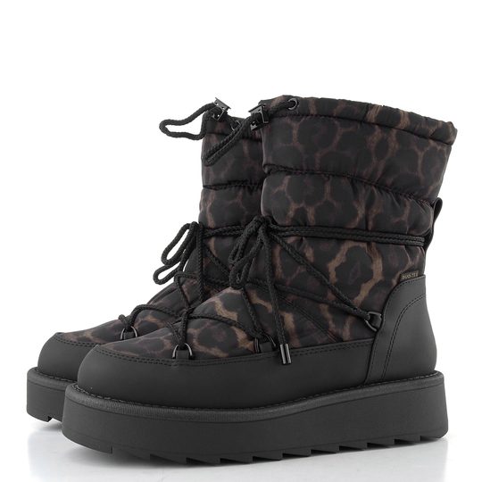 Tamaris zateplený prošívaný kotník na platformě 1-26846-45 black/leopard