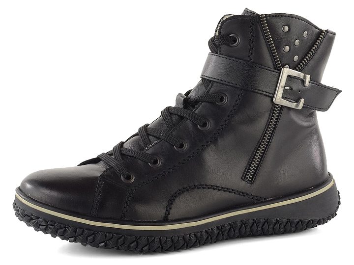 Rieker členkové topánky kožené čierne Z4233-00