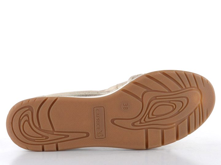 Caprice širší metalické baleríny Platin 9-22118-44