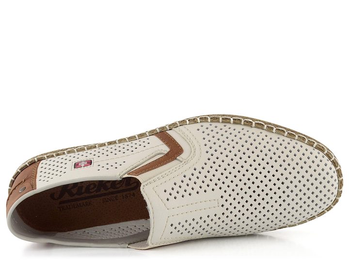 Rieker vzdušné pánské polobotky bílé B5297-80