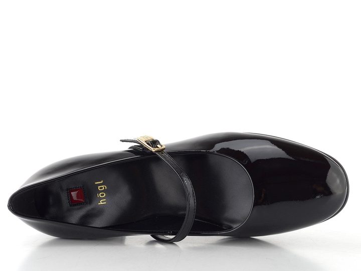 Högl lakované lodičky s nártovým páskem black 2-174214-0100
