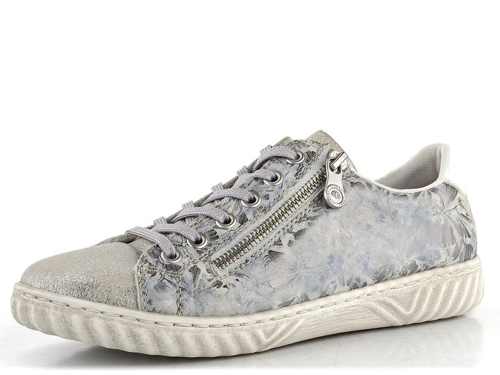 Rieker poltopánky so zipsom metalické šedé N0900-90