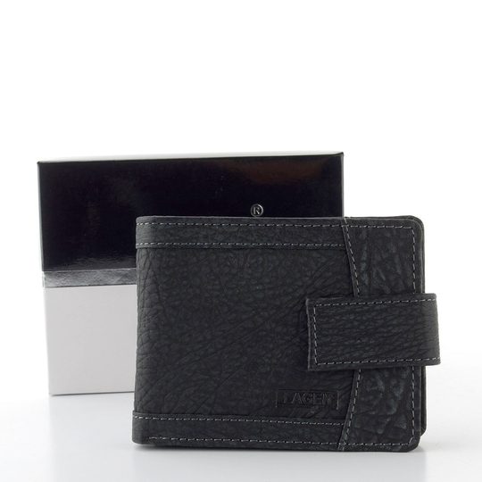 Pánská peněženka se zápinkou stínovaná černá V-05/W