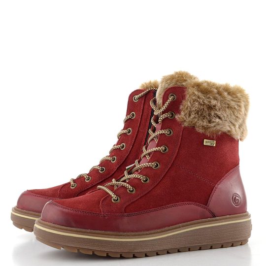 Remonte šněrovací kotník s membránou a gripy červený D0U78-35