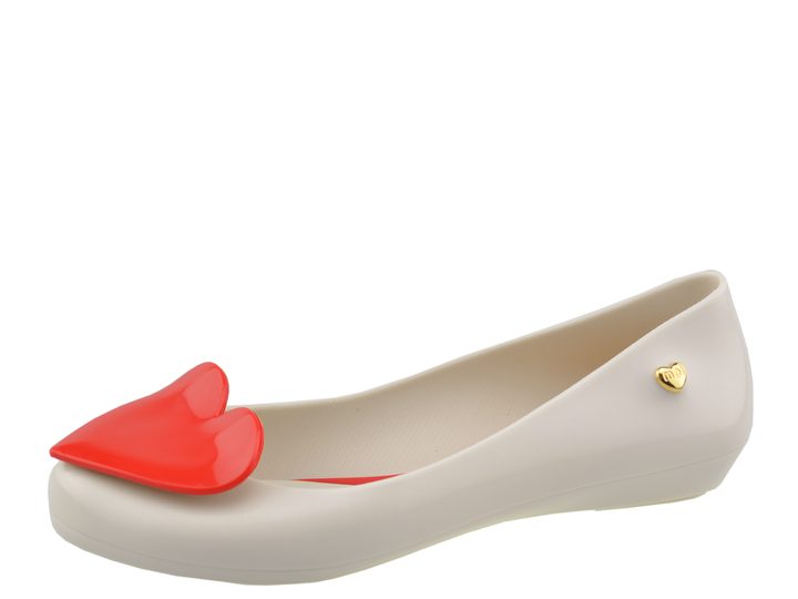 Mel baleríny béžové se srdíčkem Pop Beige/Red