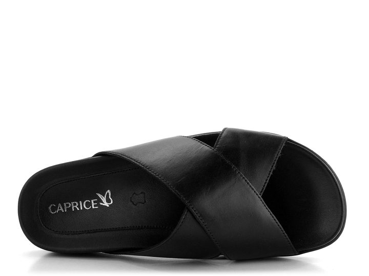 Caprice pánské kožené pantofle černé 9-17100-42