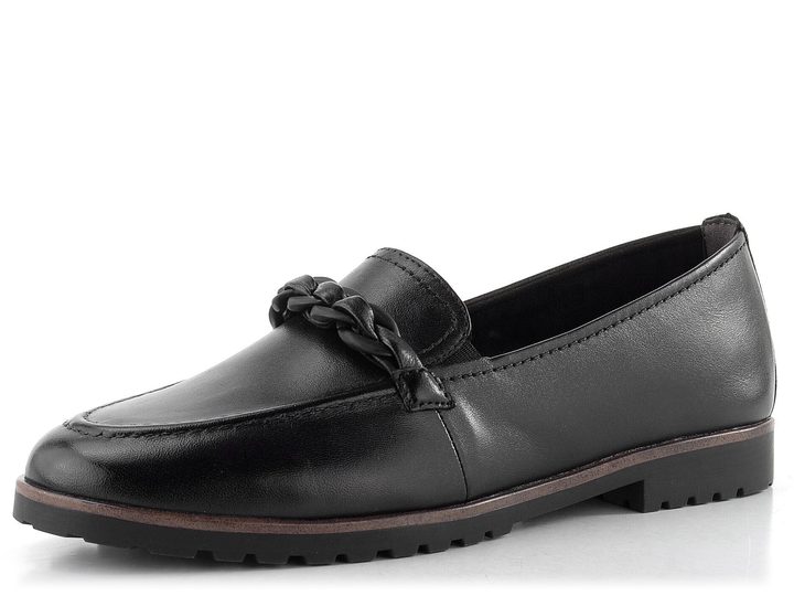 Tamaris mokasíny black leather 1-24200-42