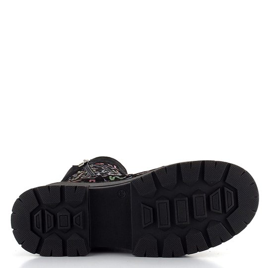 Barton vyšší kotník černý s barevným potiskem 24-2522