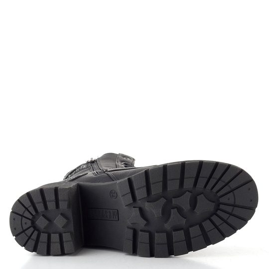 Mustang šněrovací kotník na podpatku black 15M0122005