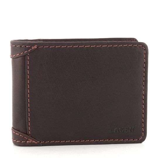 Lagen peněženka štepovaná hnědá 511461