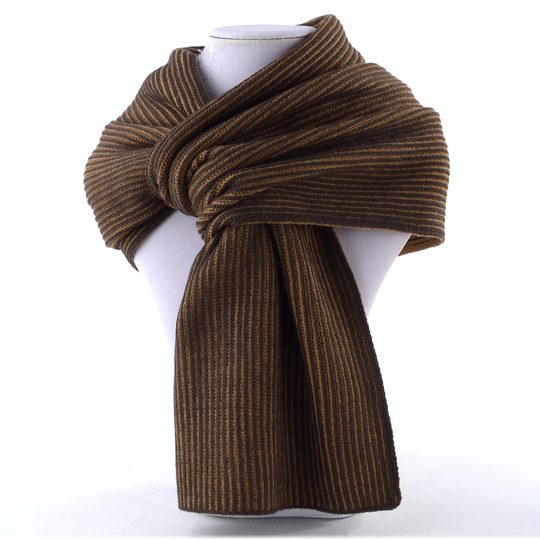 Bugatti pánský pletený šál tmavě hnědý/světle hnědý 630205-870