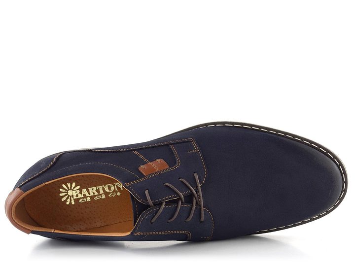Barton pánské nubukové polobotky tmavě modré 0702