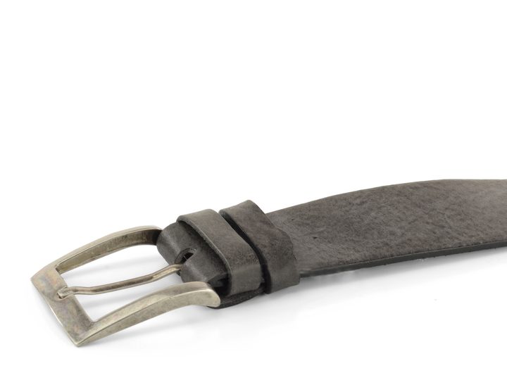 Šedý kožený opasek tm.šedý 38 mm