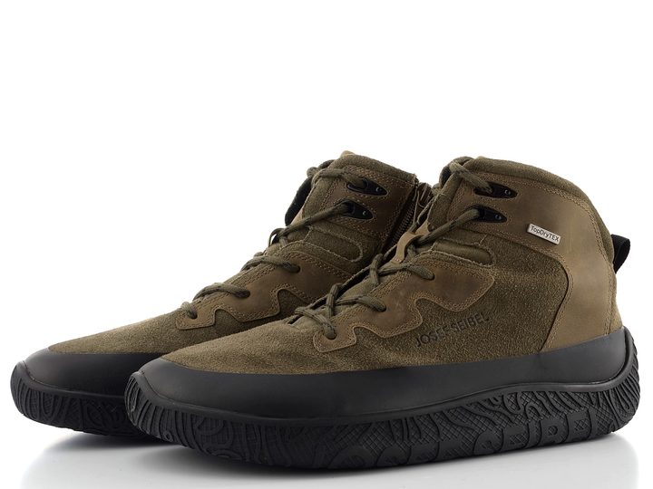 Josef Seibel široký kožený kotník s membránou Freddy khaki-kombi 26250MA918