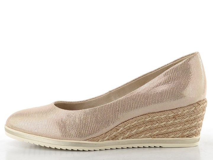 Tamaris textilní lodičky na klínu lt gold 1-22313-44