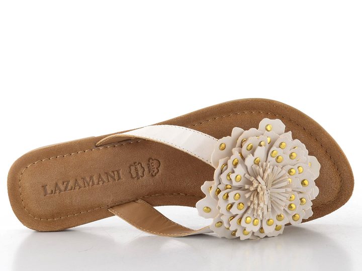 Lazamani žabky s květinou white LA33794