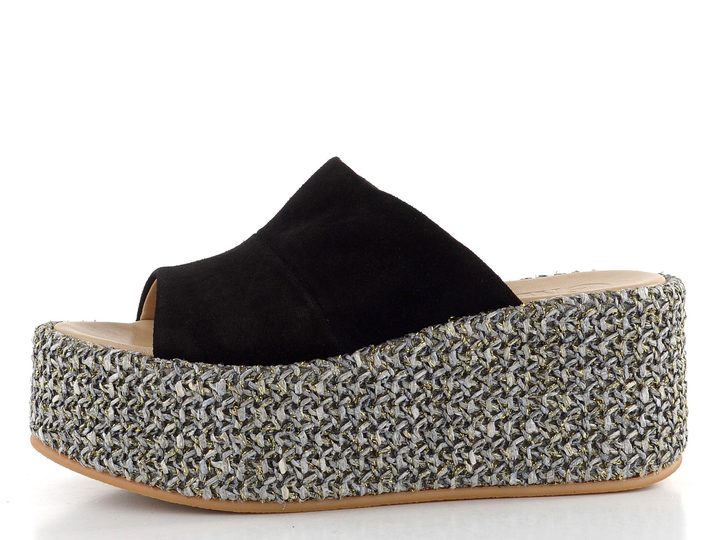 Gaimo pantofle na platformě Ofelia pesca baby negro