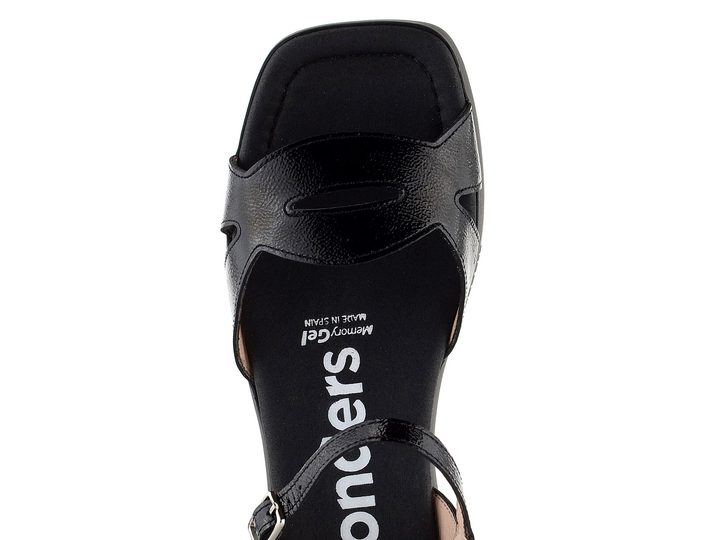 Wonders lakované sandály na podpatku Negro D-1021