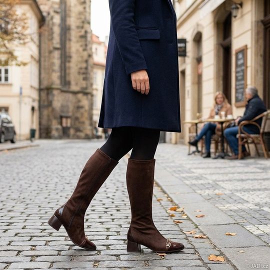 Hispanitas kozačky na podpatku Varsovia espresso/bordo BHI265231