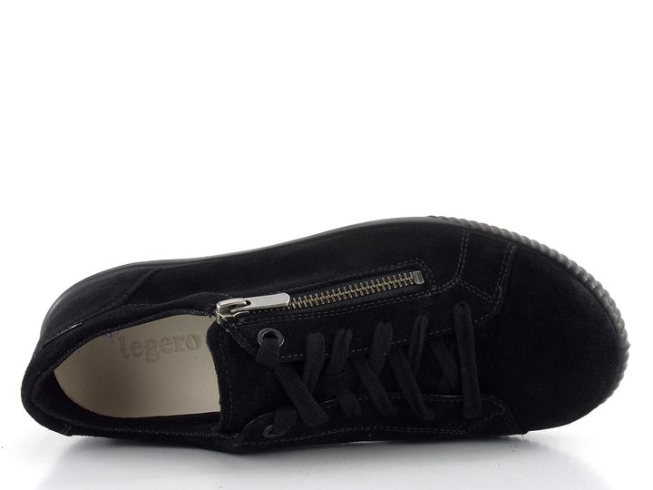 Legero semišové polobotky se zipem černé 2-000219-0000