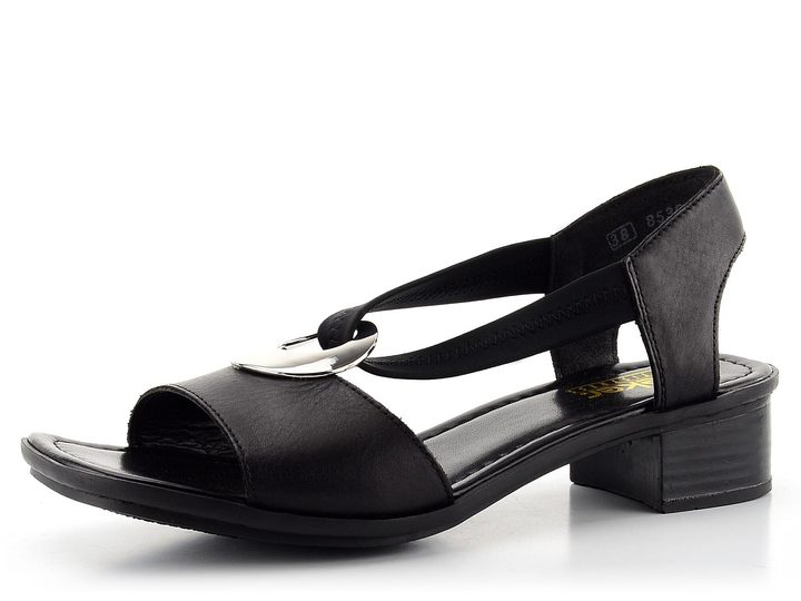 Rieker černé sandály s kulatou sponou 62662-01