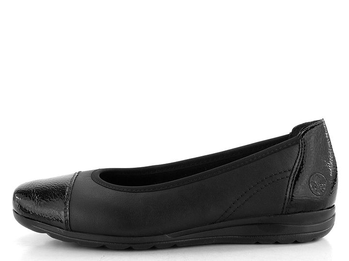 Rieker baleríny s lakovanou špičkou čierne L9351-00